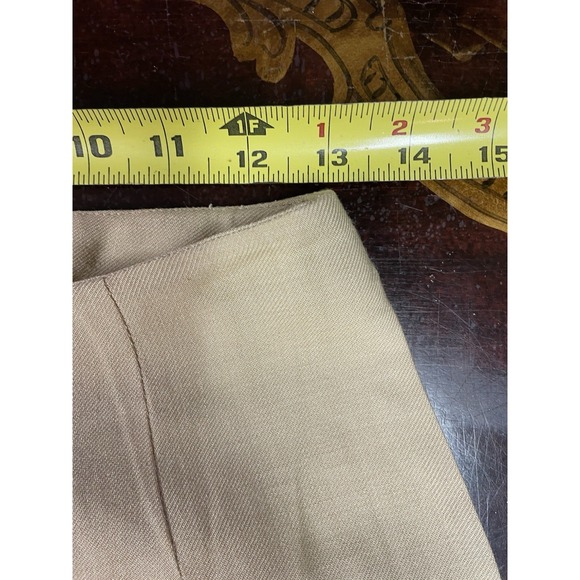 VTG Oscar de la Renta Womans Tan Twill Straight Leg Pant Minimalist Old Money 6 - Picture 6 of 12